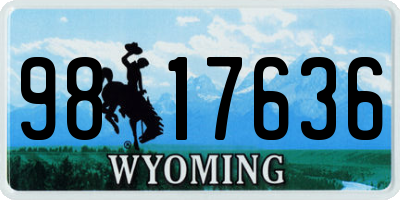 WY license plate 9817636