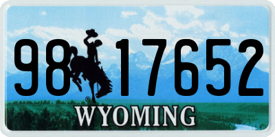 WY license plate 9817652