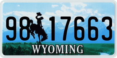 WY license plate 9817663