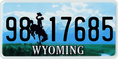 WY license plate 9817685