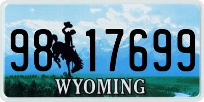 WY license plate 9817699