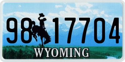 WY license plate 9817704