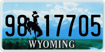 WY license plate 9817705