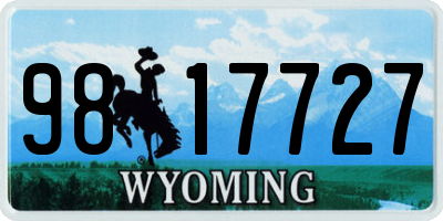 WY license plate 9817727