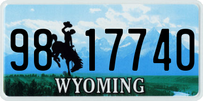 WY license plate 9817740