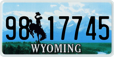 WY license plate 9817745