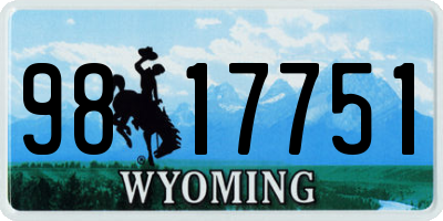 WY license plate 9817751
