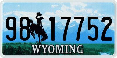 WY license plate 9817752