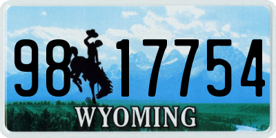 WY license plate 9817754