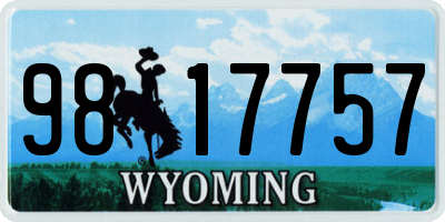 WY license plate 9817757