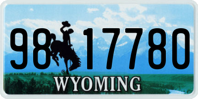 WY license plate 9817780