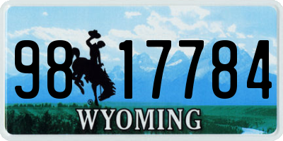 WY license plate 9817784