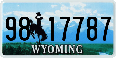 WY license plate 9817787