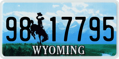 WY license plate 9817795