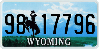 WY license plate 9817796