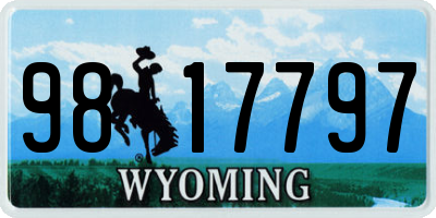 WY license plate 9817797