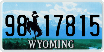 WY license plate 9817815