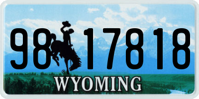 WY license plate 9817818