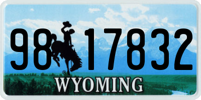 WY license plate 9817832