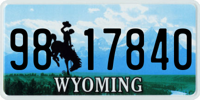 WY license plate 9817840