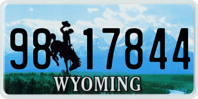 WY license plate 9817844