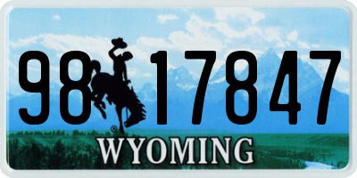 WY license plate 9817847