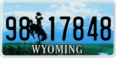WY license plate 9817848