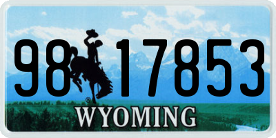 WY license plate 9817853