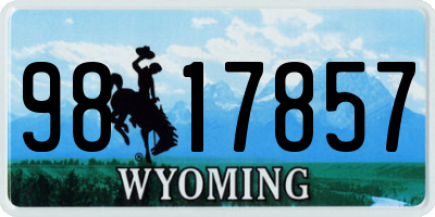 WY license plate 9817857