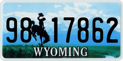 WY license plate 9817862