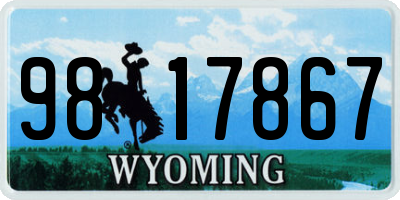 WY license plate 9817867