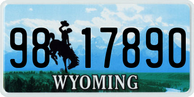 WY license plate 9817890