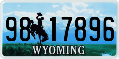 WY license plate 9817896