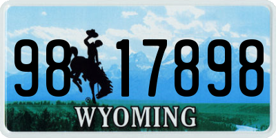 WY license plate 9817898