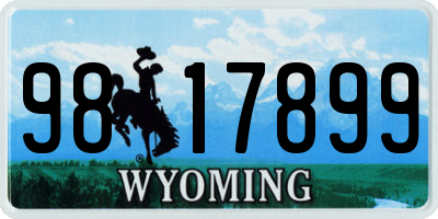 WY license plate 9817899
