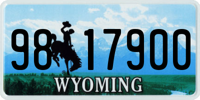 WY license plate 9817900