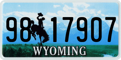 WY license plate 9817907