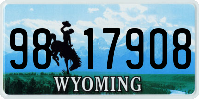 WY license plate 9817908