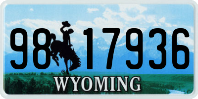 WY license plate 9817936