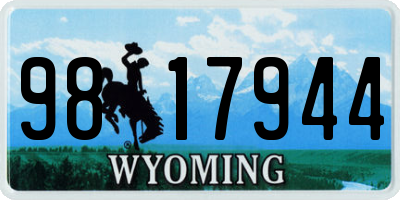 WY license plate 9817944