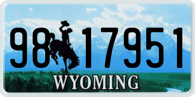 WY license plate 9817951