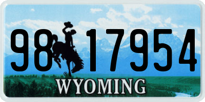 WY license plate 9817954