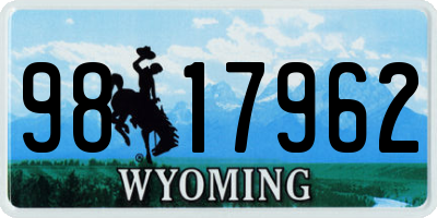 WY license plate 9817962