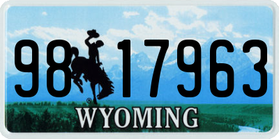 WY license plate 9817963