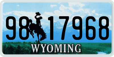 WY license plate 9817968