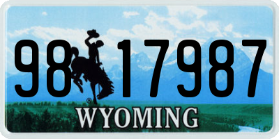 WY license plate 9817987