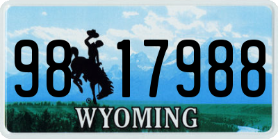 WY license plate 9817988