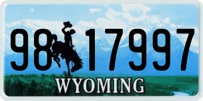 WY license plate 9817997