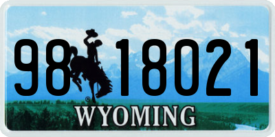 WY license plate 9818021