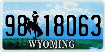 WY license plate 9818063